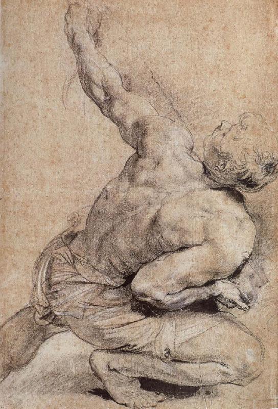 Peter Paul Rubens Pencil sketch of man-s back Germany oil painting art